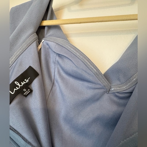 NWT Lulus Blue Grey Off The Shoulder Maxi Dress Wedding Guest Dress Formal Dress - Picture 8 of 12